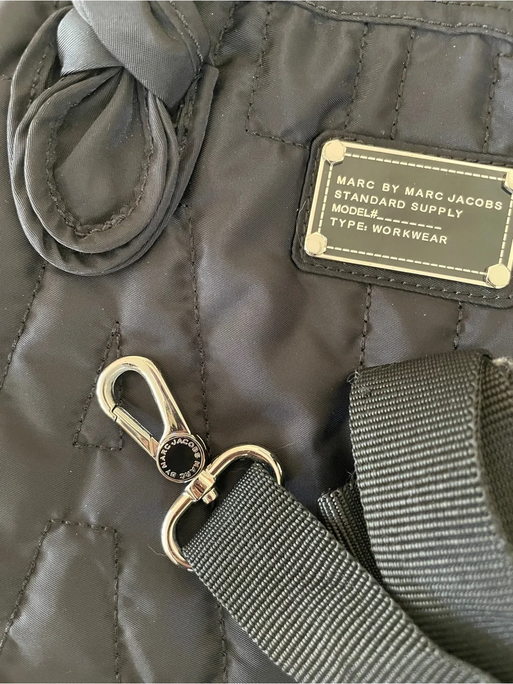 Marc by Marc Jacobs Black Quilted Laptop Tote with Detachable Strap